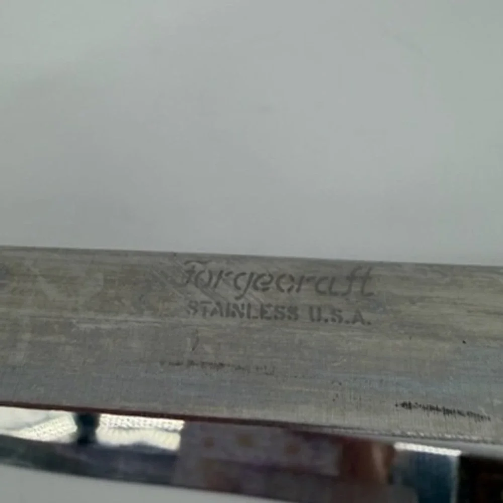Forgecraft Vintage Stainless USA Knife Set 2pc Wood Handle Slicer Utility Knife